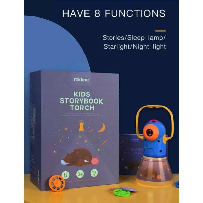 Mideer - Kids Storybook Torch ( Projector + Lampu Tidur + Story Theatre )