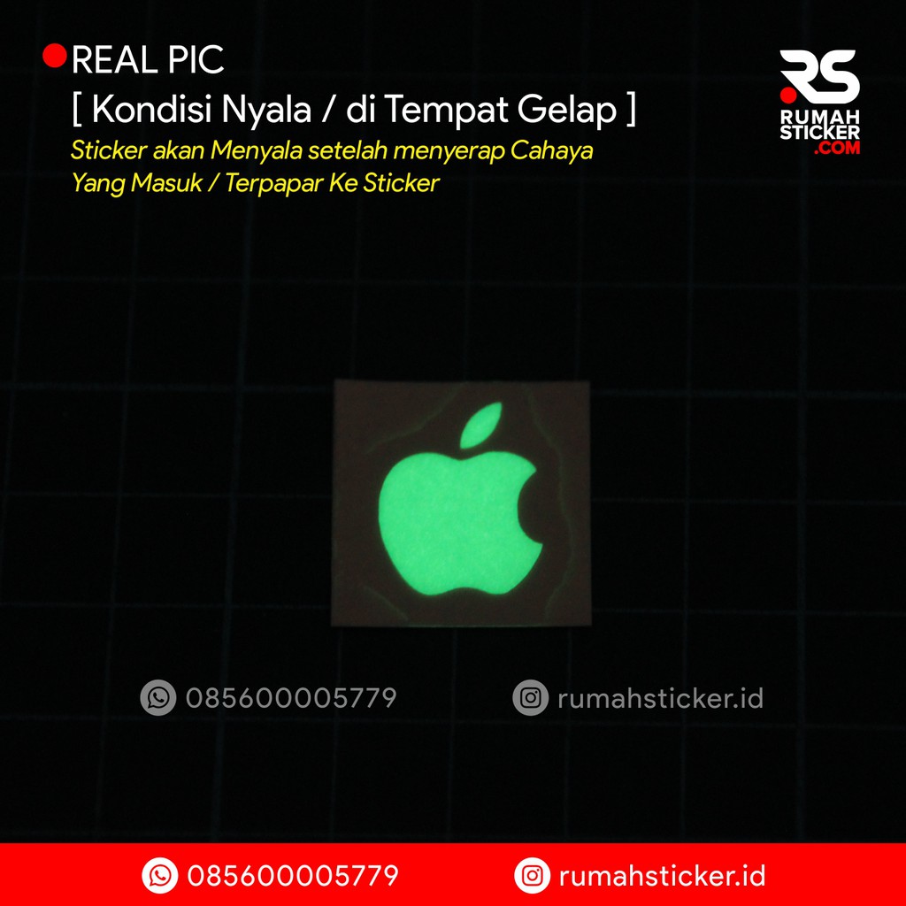 STICKER STIKER CUTTING LOGO IPHONE FOSFOR GLOW IN THE DARK STICKER STIKER CUTTING LOGO IPHONE FOSFOR GLOW IN THE DARK