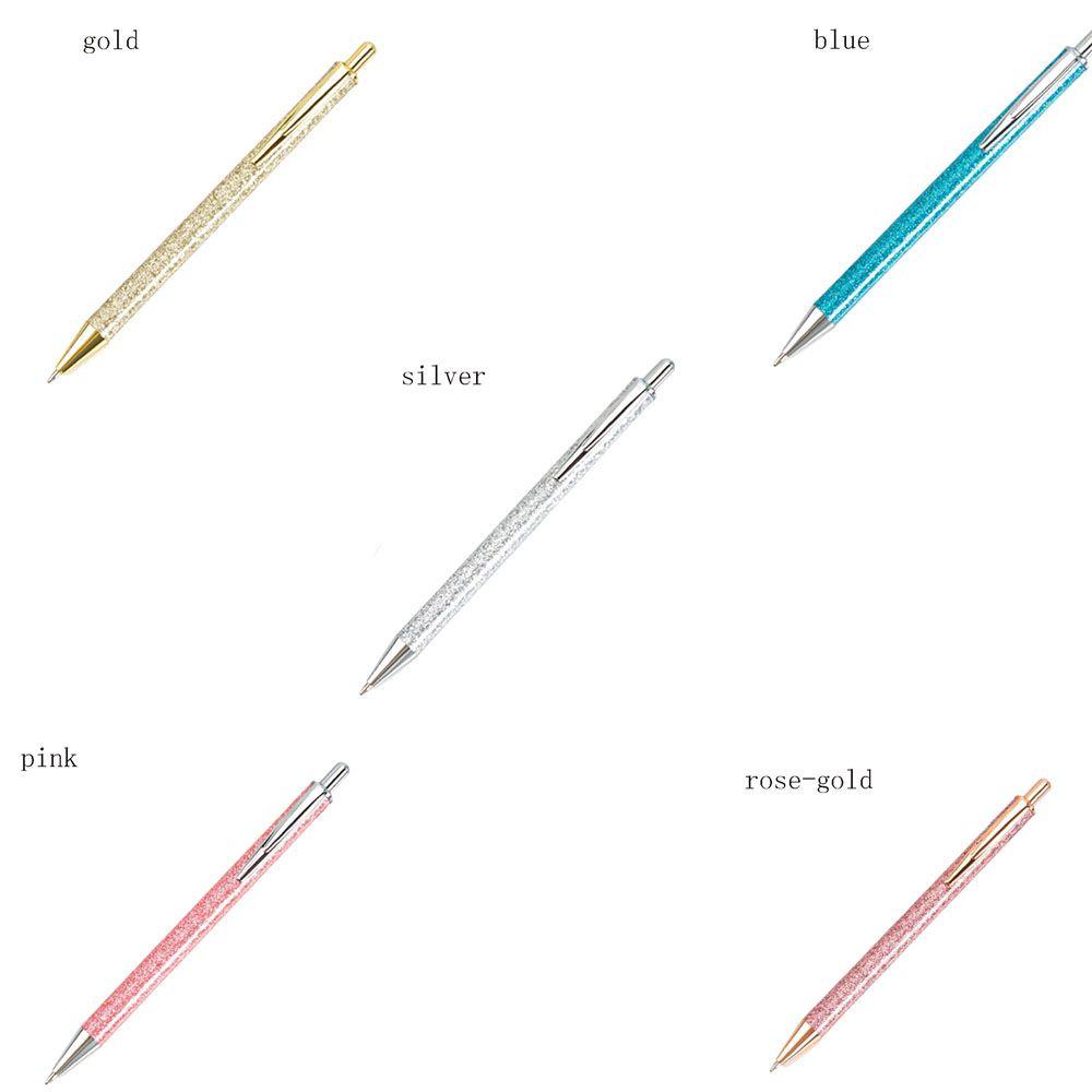 Top ballpoint pen Office Supply Bubuk Emas Alat Tulis Logam