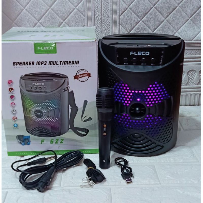 SPEAKER BLUETOOTH FLECO F622 SUBWOOFER 6,5INC/FREE MIC.
