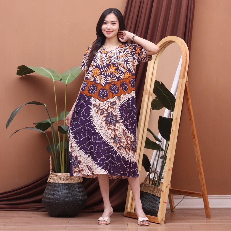 (BISA COD)Daster Batik Murah daster 100 dapat 3 Daster Santai Wanita Baju Santai daster Adem dan lembut murah daster terbaru 2022 daster bumil dan Busui daster jumbo Ld 130 daster mewah daster Mak Mak murah daster mamah muda daster bahan melar pakaian ibu