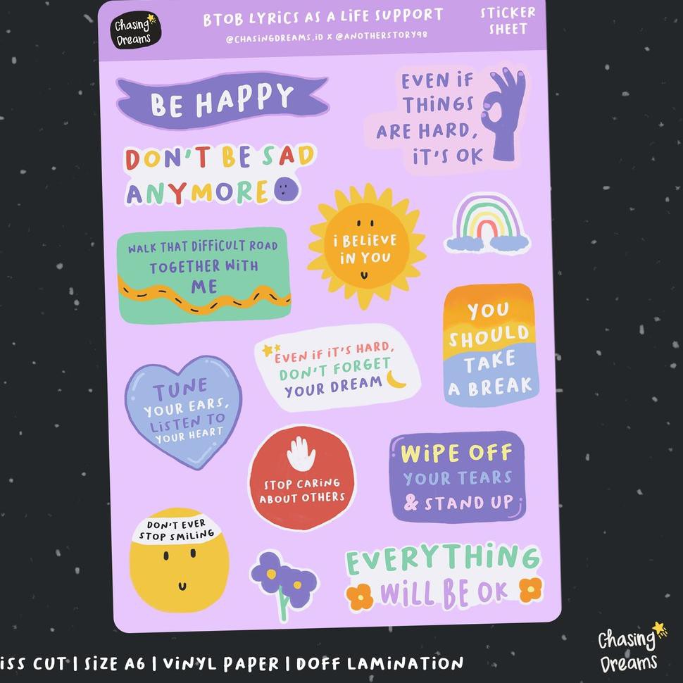 

{$eller SZ 3Ma7Bi} Life Support from BTOB lyrics Sticker Sheet | Chasingdreams ▲