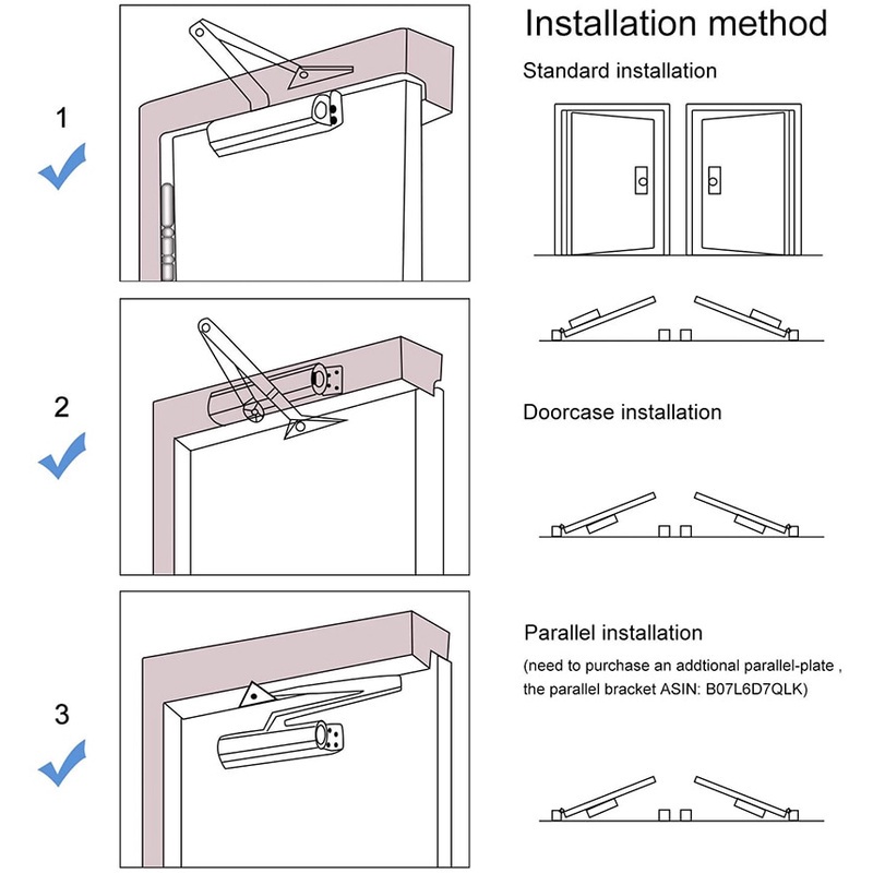 Otomatis Door Closer Penutup Pintu Otomatis Menahan 180 Derajat Non Hold Open Interkey Penahan Dekson