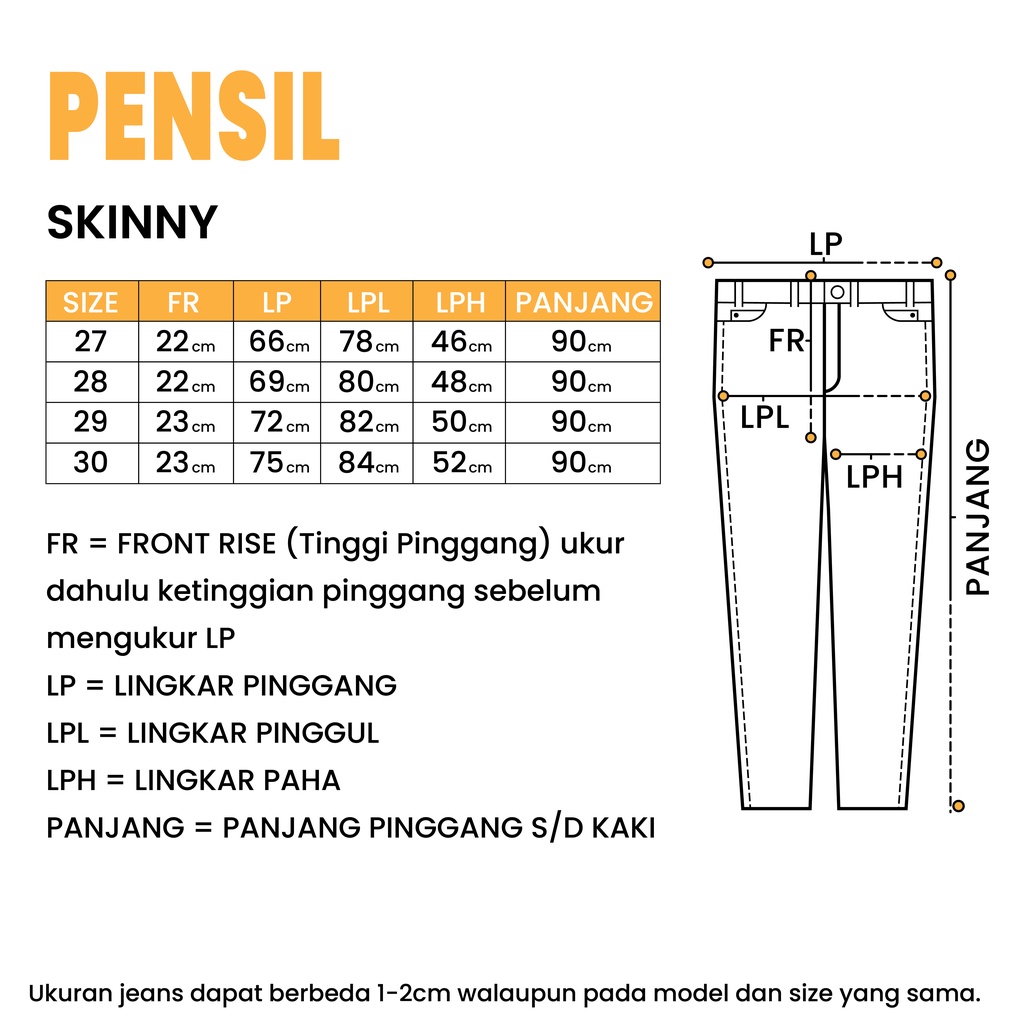 WINAGA- Skinny Jeans Pensil Panjang Wanita Stretch Polos