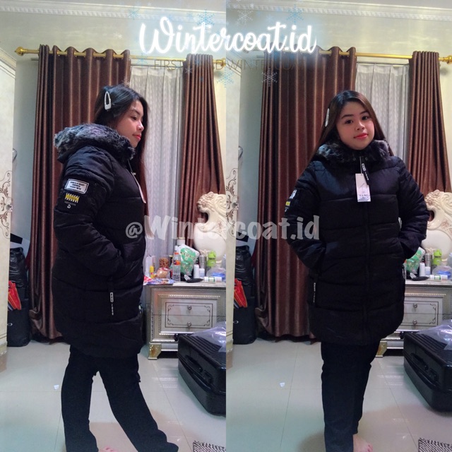 READY INDONESIA FIFI Winter coat wanita jaket mantel jumbo plus size cewek musim dingin women hitam