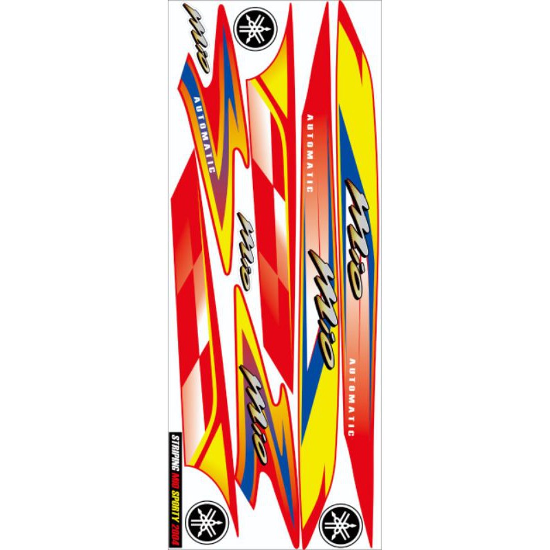Striping Mio Sporty 2004 grafis merah Variasi sticker kode 977