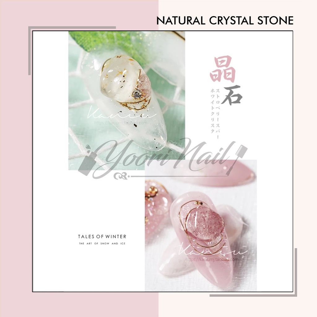 Natural Crystal stone batu kristal nail art hiasan kuku japanese nailart