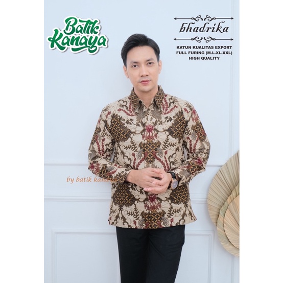 BHADRIKA Baju Batik pria Berlapis Furing Bahan Katun Berkualitas Ekspor