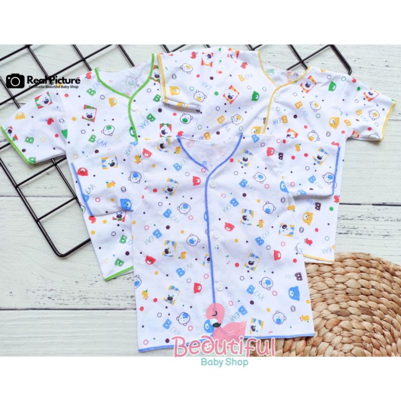 Baby.ou - 6pcs Atasan Baju Bayi Baru Lahir Lengan Pendek usia 0 sd 3 Bulan - Baju Baby Newborn Tangan Pendek