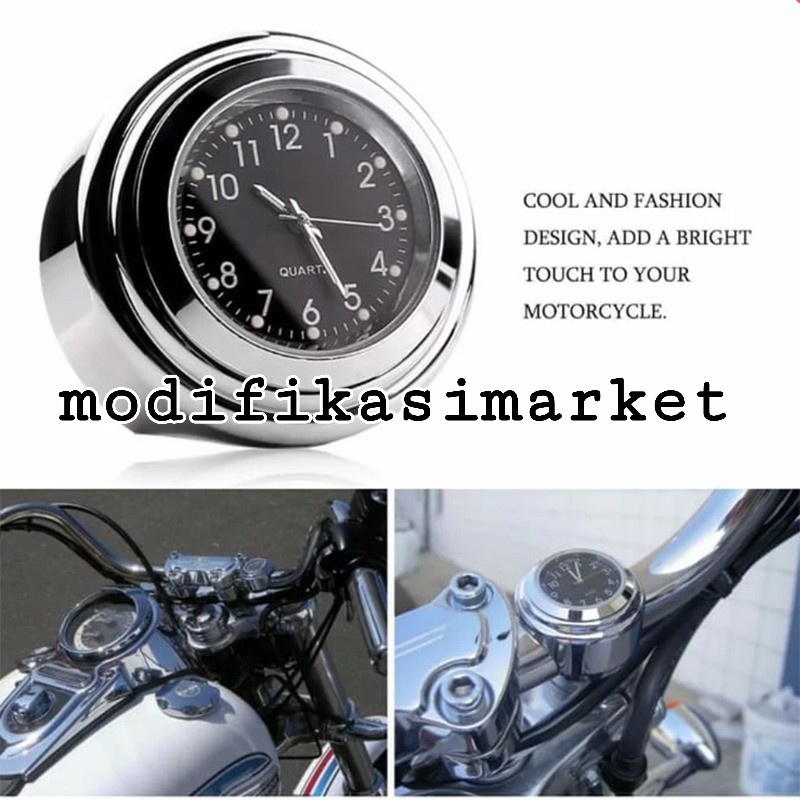 Gs8 Jam untuk Stang Handlebar Motor Anti Air / Waterproof Motorcycle Clock