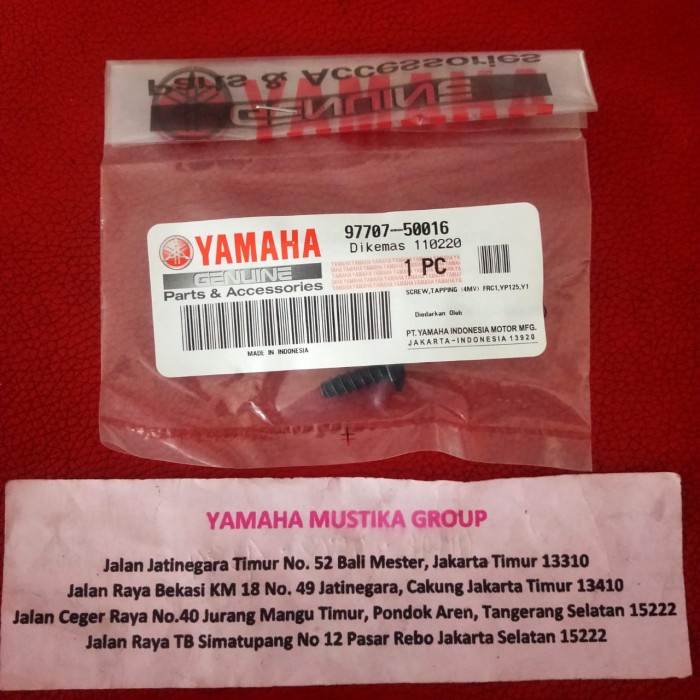 Baut Cacing ( hitam ) / Baut Body Original Yamaha