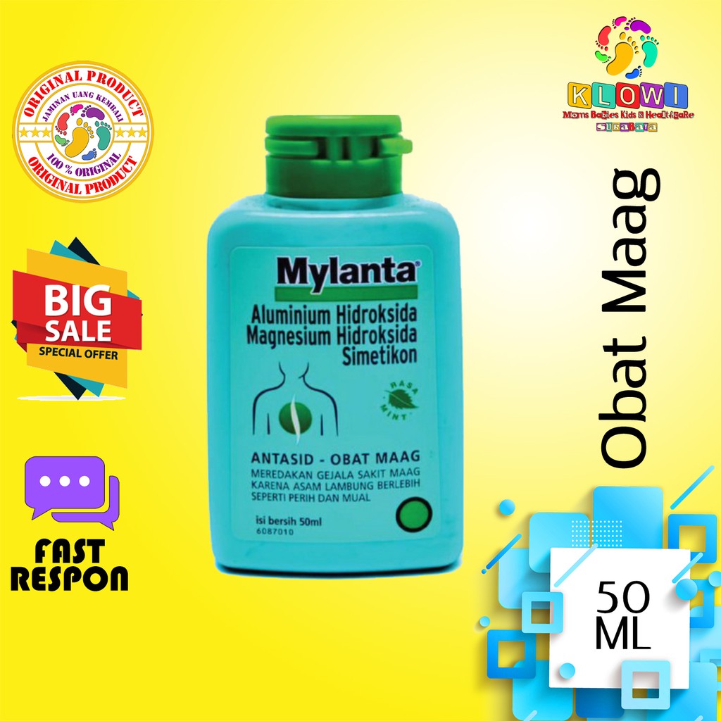 Mylanta Liquid Obat Maag - Isi 50 Ml / Pencernaan - Maag - Antacid + Antikembung Syr