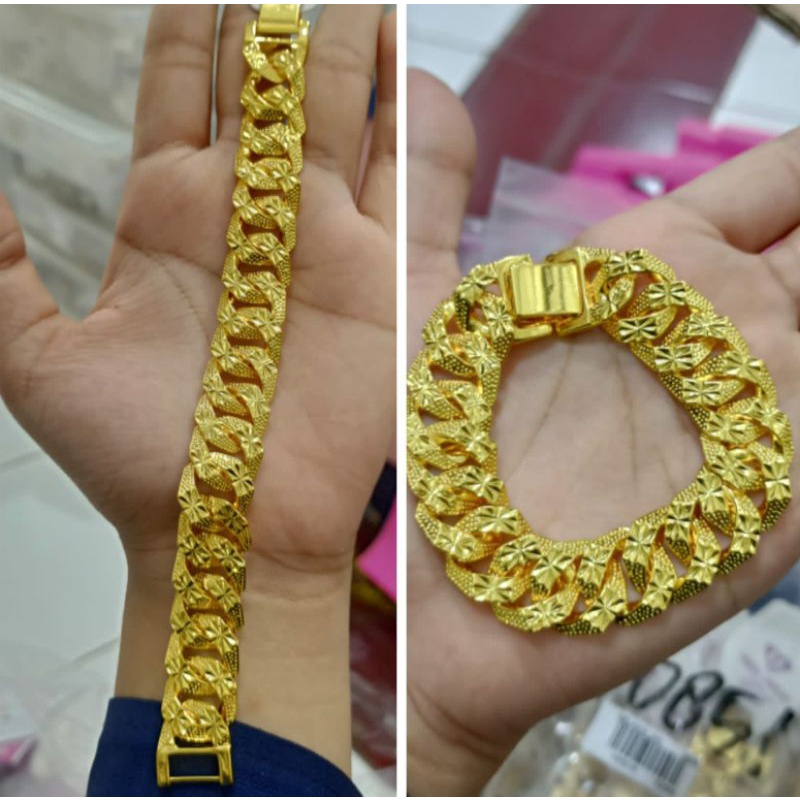 GELANG RANTAI ANTI KARAT | GELANG LAPIS EMAS KUNING | GELANG LAPIS EMAS | GELANG YAXIYA KUNING | PER