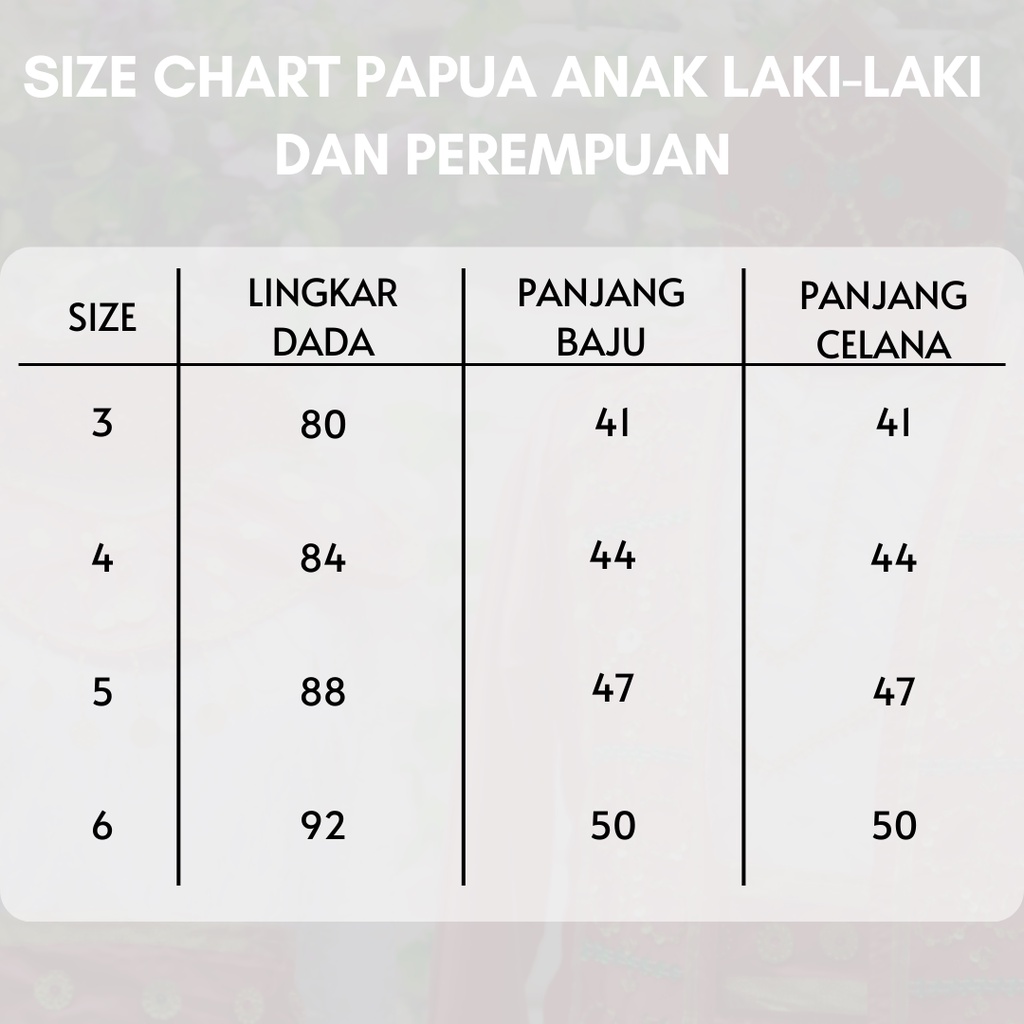 Baju Adat Anak Papua Satuan (Laki/Cewe)