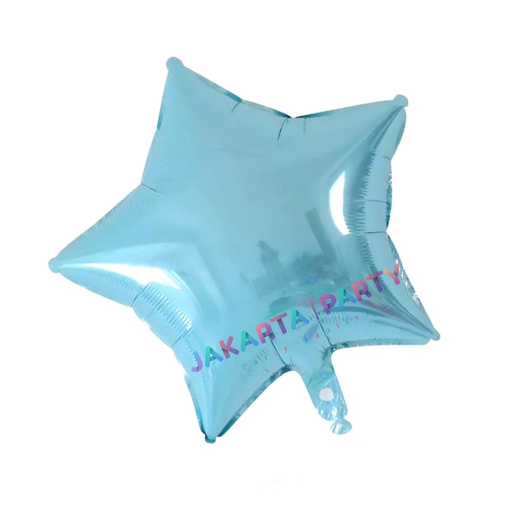 Balon Foil Bintang Biru Muda / Balon Foil Star / Balon Bintang