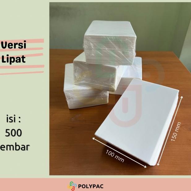 

♤ Label Thermal Sticker [100 x 150 mm] isi 500 pcs - Stiker Resi Bare - Roll Gulung ➮