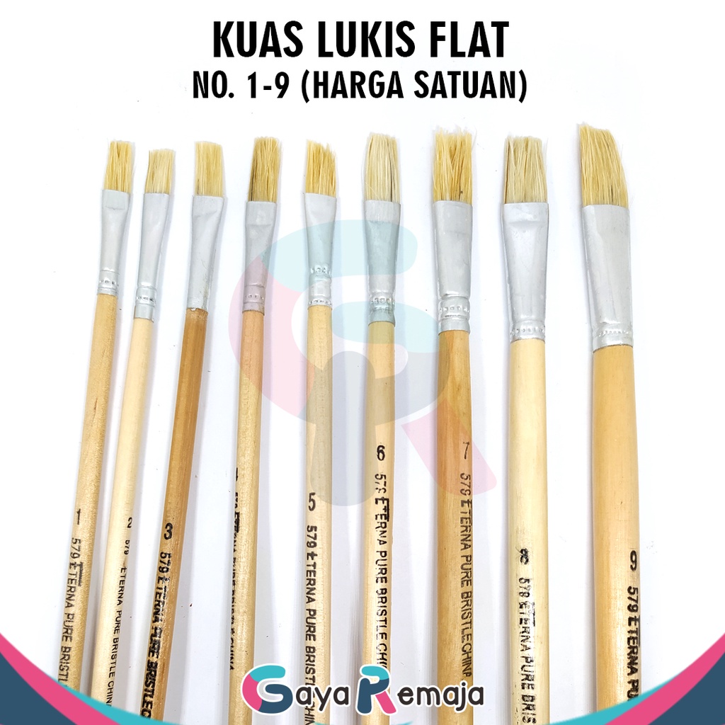 

Kuas Lukis Eterna No. 1-9 | Kuas Lukis Flat Satuan Murah | kuas lukis | kanvas lukis | alat lukis | kuas cat murah | kuas kuat bagus