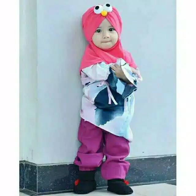 Jilbab Bayi KARAKTER ELMO Allsize Hijab Anak Bayi Lucu