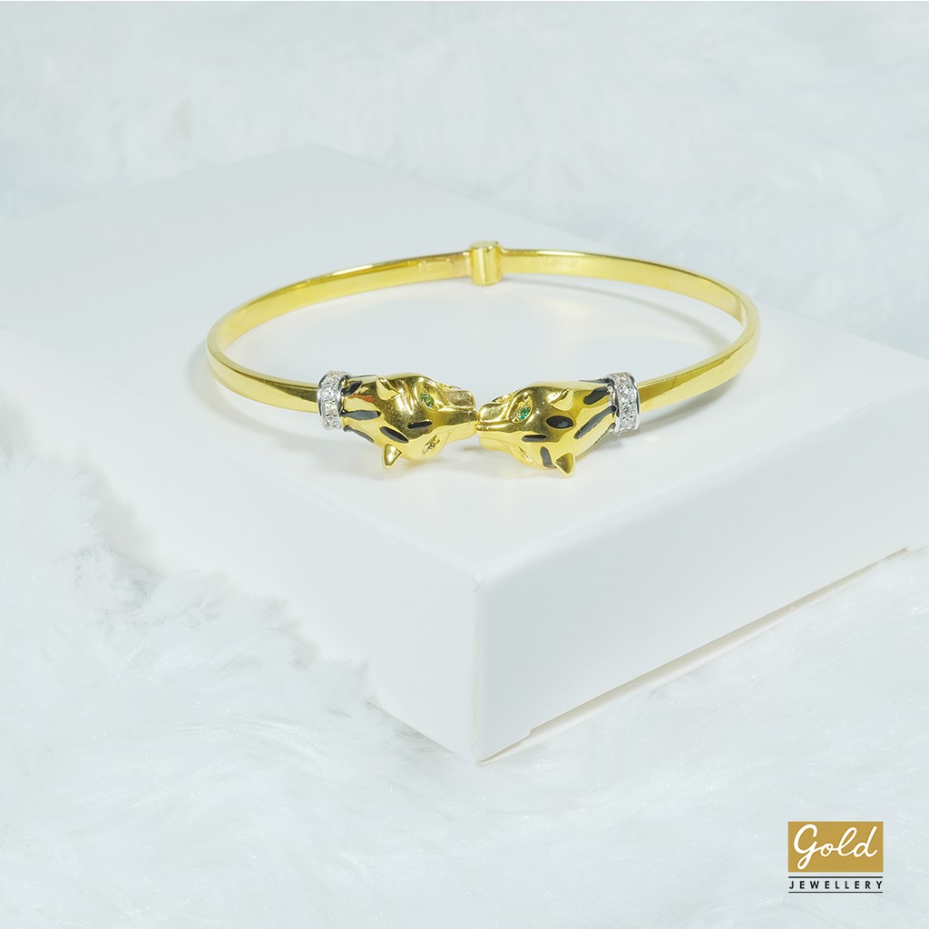 Gelang kepala macan emas kuning kadar 700 70%