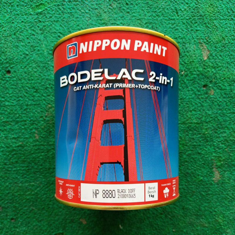 Cat Besi Bodelac warna NP 8880 Black Doff ( Hitam Doff ) Anti Karat 2-in-1