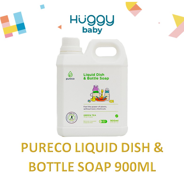 Pureco Liquid Dish &amp; Bottle Soap 900ml Sabun Cuci Piring Botol 900ml