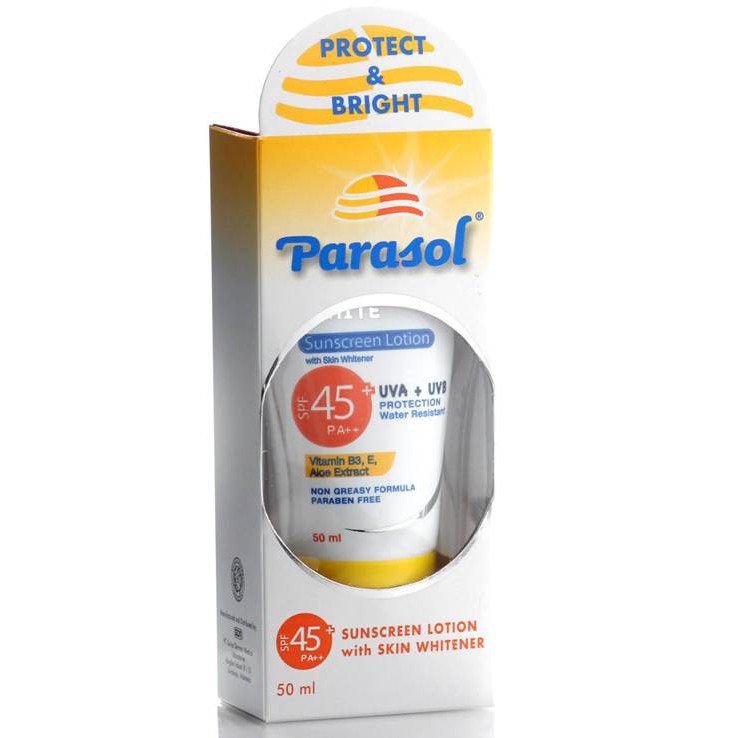 Jual Parasol Sunscreen Lotion Whitener SPF 45 50ml Shopee Indonesia