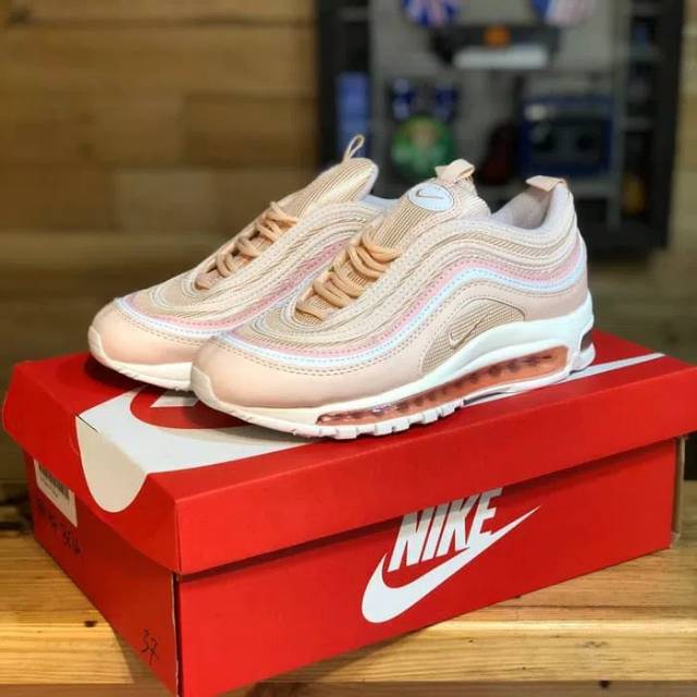 Sepatu wanita nike air max 97 pink beigh