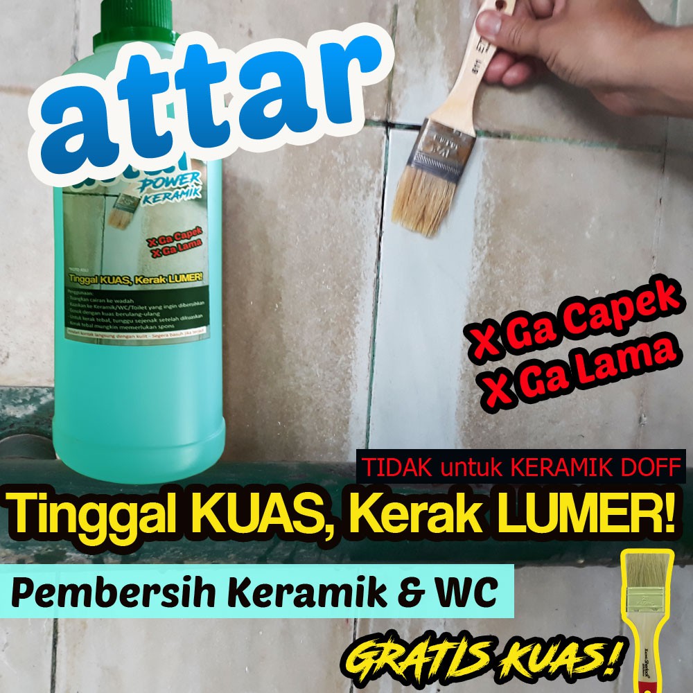Paket ATTAR Power KERAMIK WC / Tet 1 Liter + Sarung Tangan Pendek