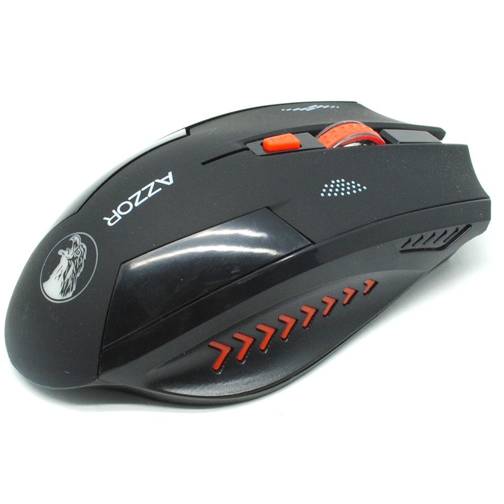 Azzor Mouse Gaming Wireless Rechargeable USB 2400 DPI Mouse Tanpa Kabel 2.4Ghz Wireless - PRASTA