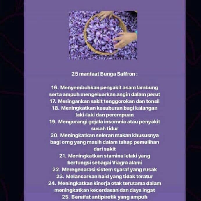 

Produk Terbaik - Saffron Kashmir 1 Gram Taqychan By Taqy Malik