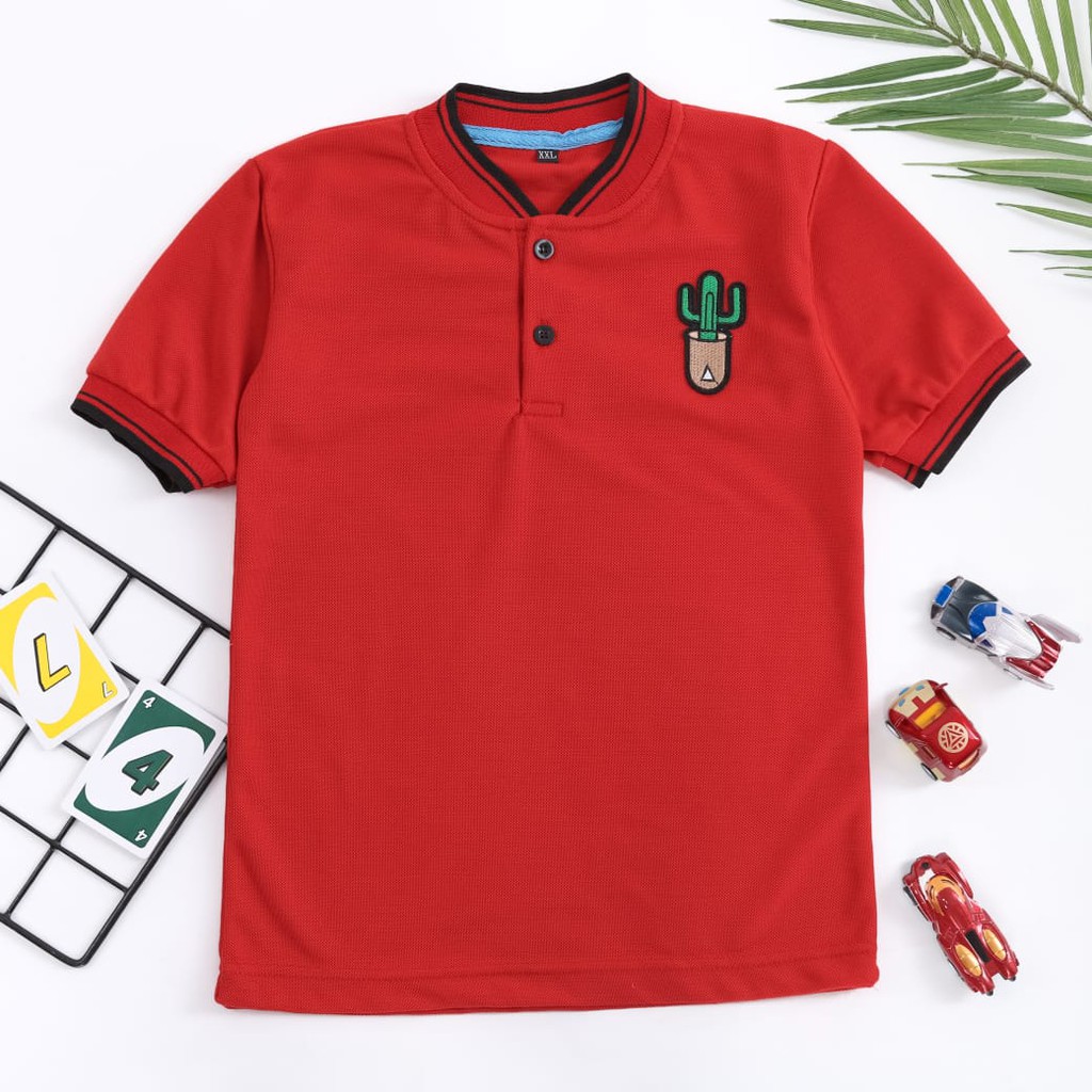  Kaos  Kerah  Anak cowok IZAKHU Baju  Wangki kode Merah  Kaos  