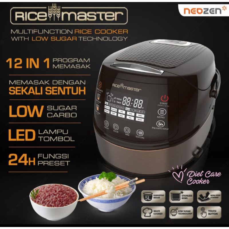 RICE COOKER LOW CARBO LOW SUGAR NEOZEN RICE MASTER PENANAK NASI