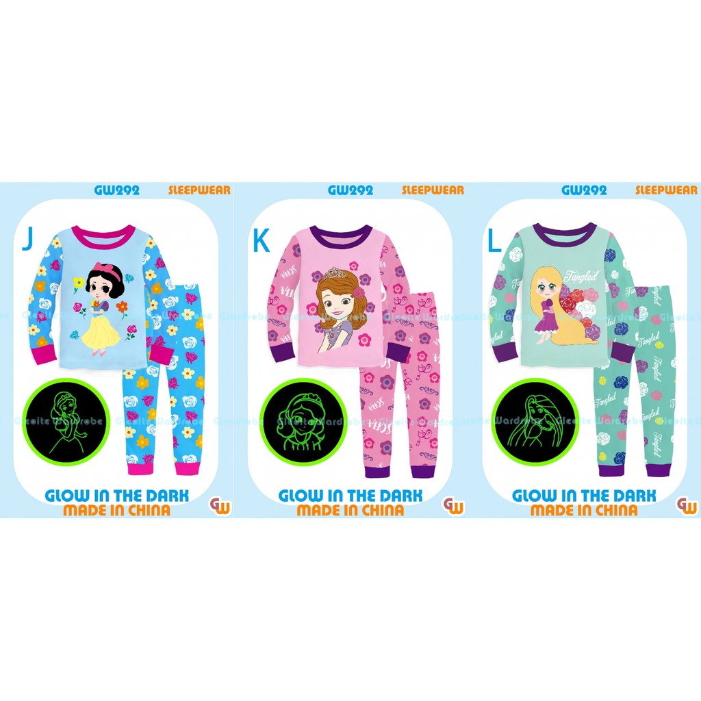 PIYAMA GW 292 GLOW IN THE DARK BAJU TIDUR ANAK PAJAMAS ANAK