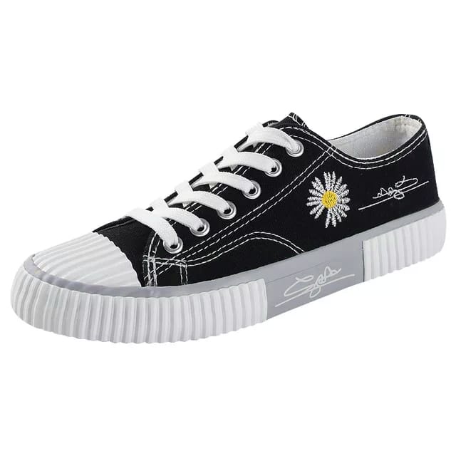 Sepatu Wanita Sneakers Tali Kanvas Model Retro Korea  MH-01-2
