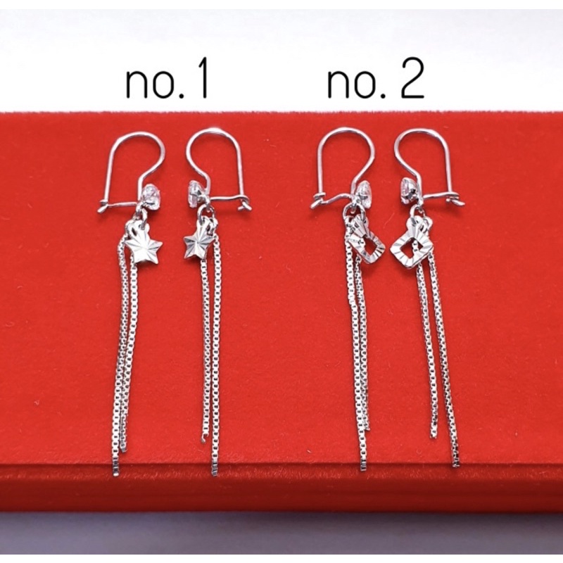 Anting panjang anting cewek panjang anting simple perak 925 lapis emas putih