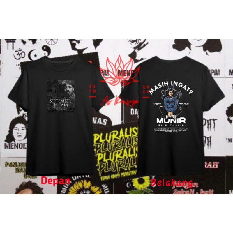 Kaos Munir/Kaos menolak lupa/kaos September hitam/Kaos tokoh/T-shirt Munir/T-shirt septber hitam/T-s