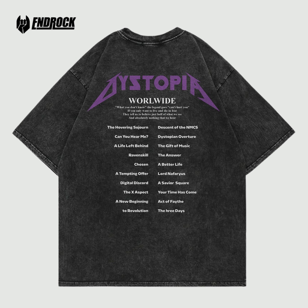 Kaos Oversize Wash Original Endrock Tema Dyztopia