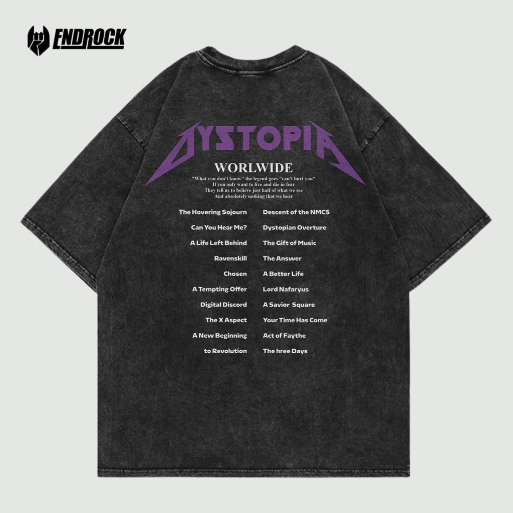 Kaos Oversize Wash Original Endrock Tema Dyztopia