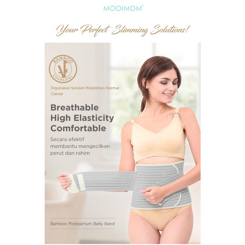 MOOIMOM Bamboo Postpartum Belly Band Korset Pelangsing Pasca Melahirkan Normal &amp; Caesar Corset