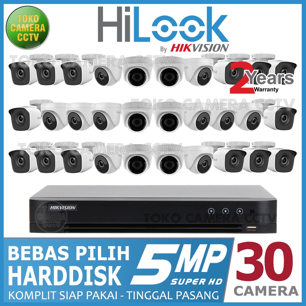 PAKET CCTV HILOOK 5MP 32 CHANNEL 30 KAMERA