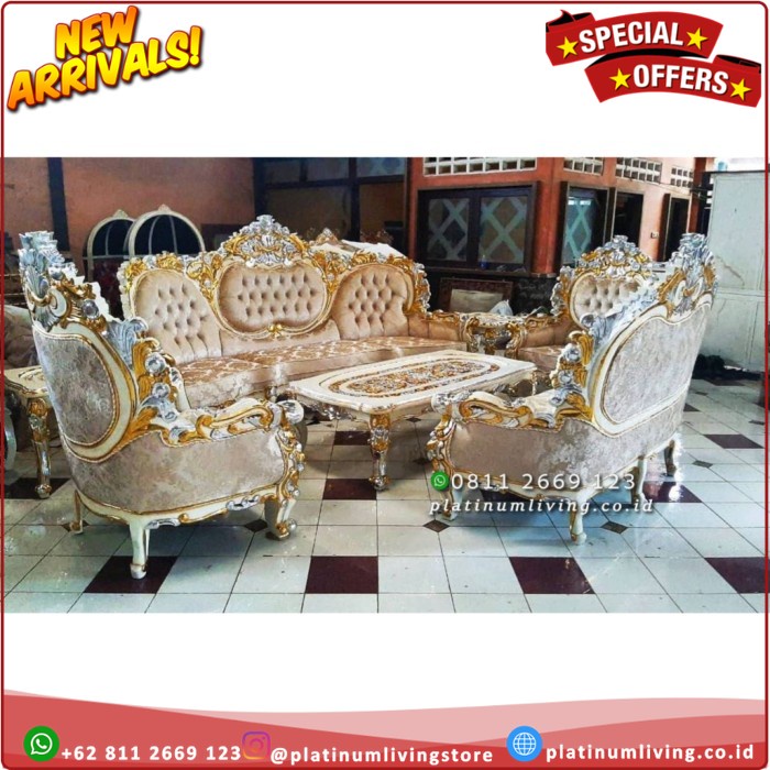 Kursi Sofa Ukir Jati Mewah Royal, Sofa Ukir Jati Ukiran, Sofa Jati Platinumliving Furniture Indonesi