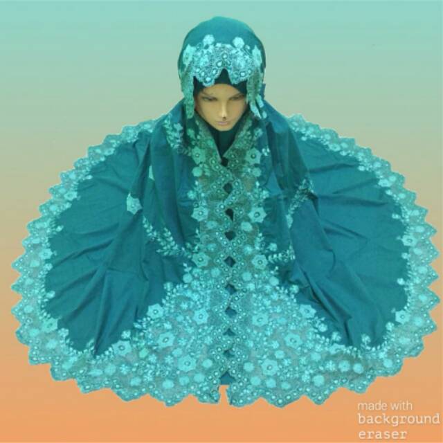 Mukena Bordir Asli Padang Pariaman Bukittinggi Tosca  Bordir Hijau Muda KD1013