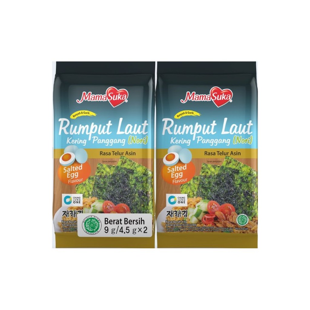 

Mamasuka Rumput Laut Panggang (Nori) Salted Egg 2X4.5G