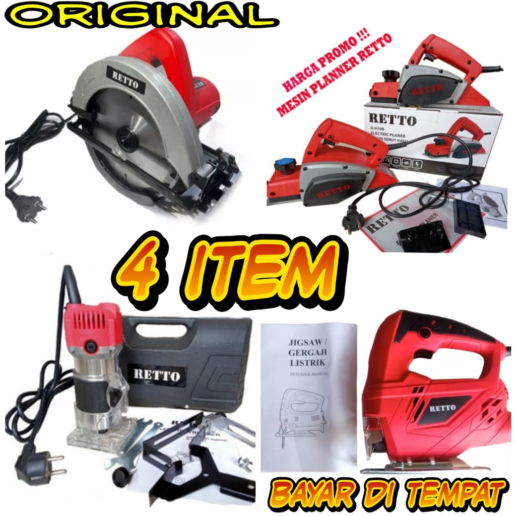 PAKET TUKANG KAYU!!!! Mesin Profil set dengan mata profil + Mesin Serut + Mesin Circular Saw + Mesin