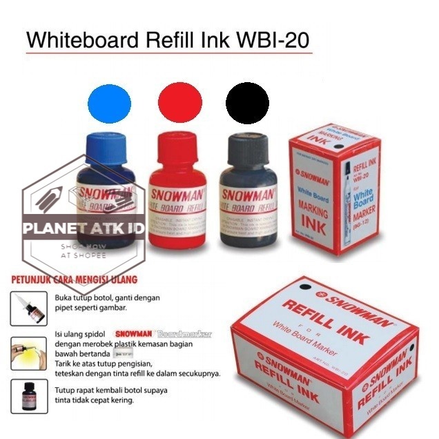 

Snowman Refill Ink Spidol Whiteboard/ Tinta Isi Ulang/ Papan