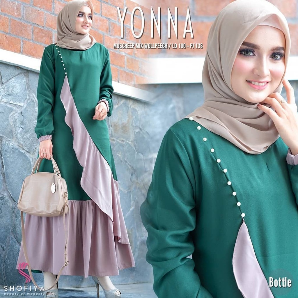  Baju Gamis Wanita Terbaru Yonna Dress Mutiara Gamis 