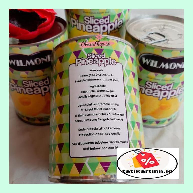 

T4Tksot Nanas Kaleng Wilmond 567 Gr / Wilmond Sliced Pineapple / Buah Kaleng Sotytat