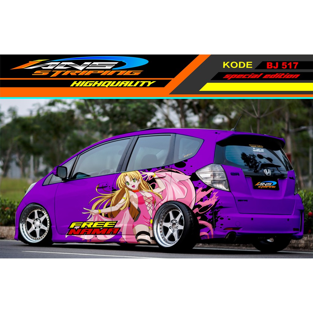 DECAL STICKER MOBIL JAZZ BRIO AGYA SIGRA YARIS / STICKER MOBIL ANIME / VARIASI STIKER MOBIL SAMPING