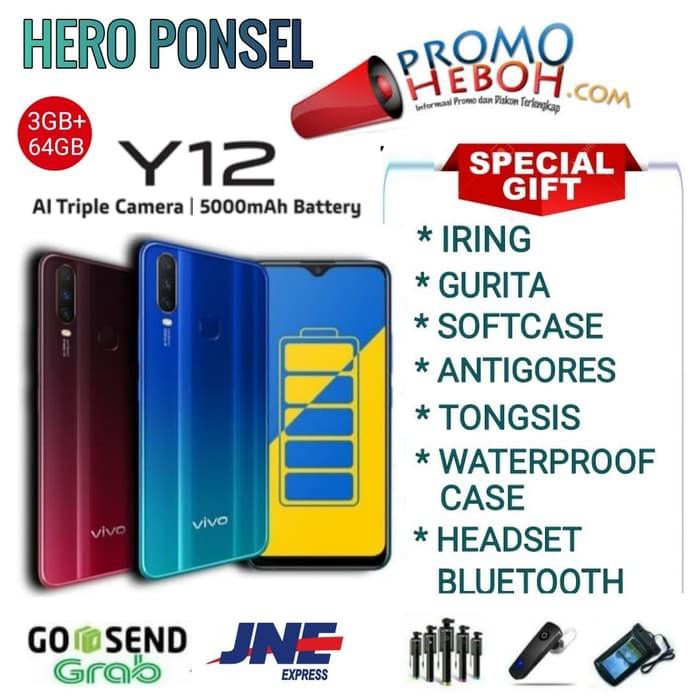 Hape/Handphone VIVO Y12 RAM 3/64GB GARANSI RESMI VIVO INDONESIA - Merah