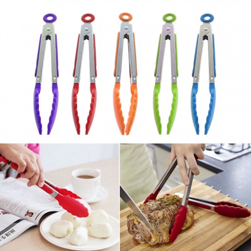 [DEASHOP] CAPITAN KUE - PENCAPIT MAKANAN - FOOD TONGS STAINLESS DAN SILICON - ANTI LELEH &amp; PANAS